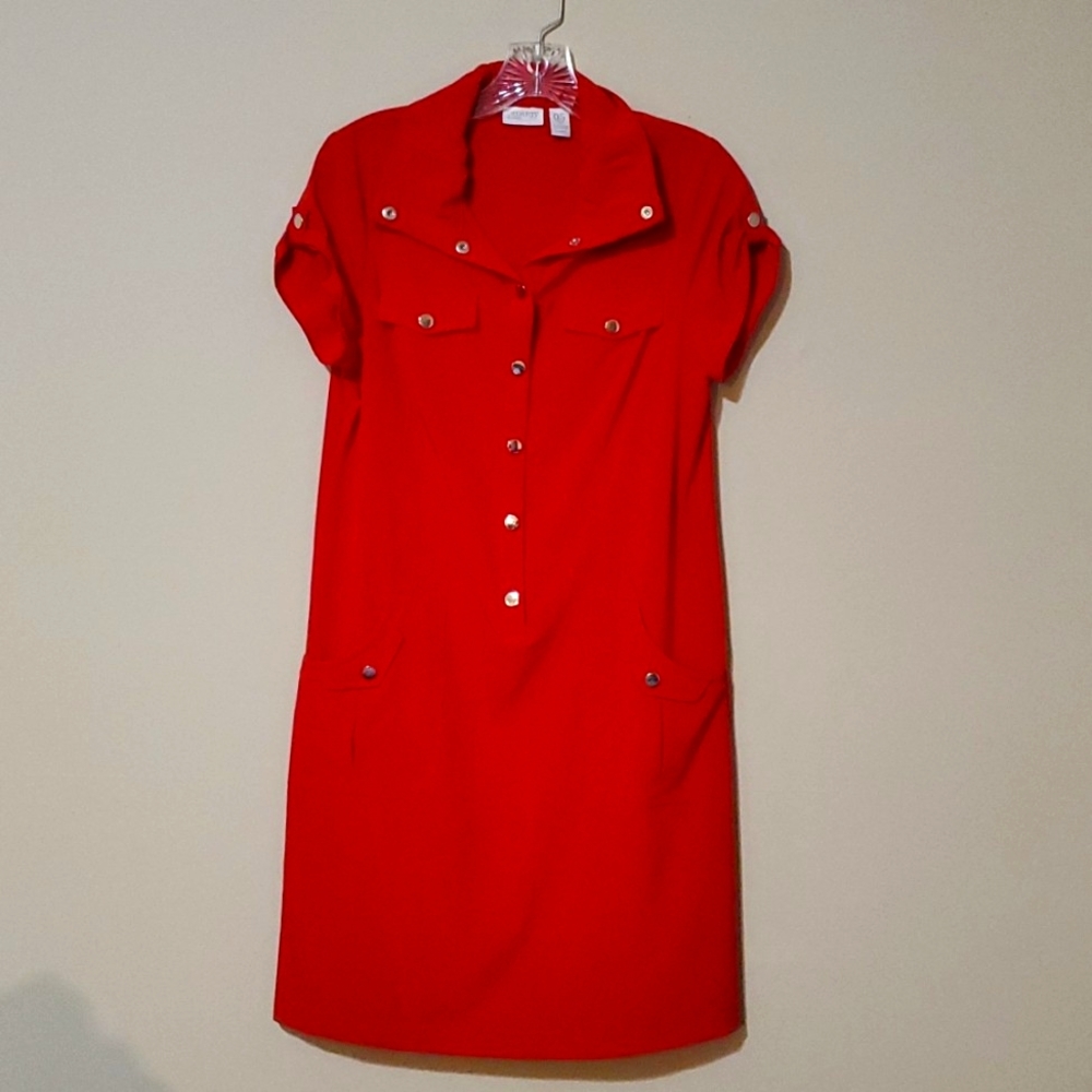 ZENERGY BY CHICOS RED DRESS SZ 0.5 (SZ 6)